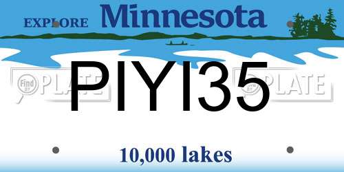 PIYI35 Minnesota License Plate