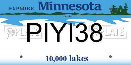 PIYI38 Minnesota License Plate