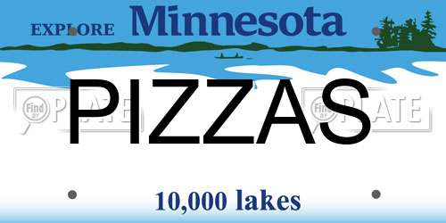 PIZZAS Minnesota License Plate