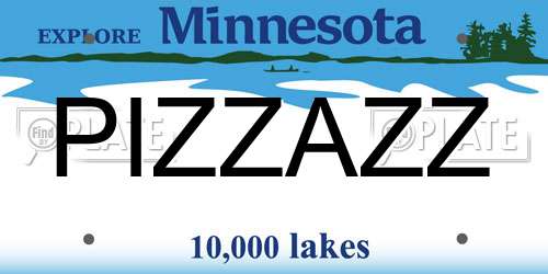 PIZZAZZ Minnesota License Plate