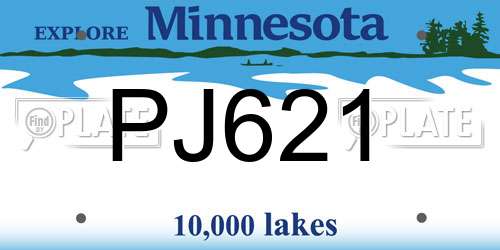 PJ621 Minnesota License Plate