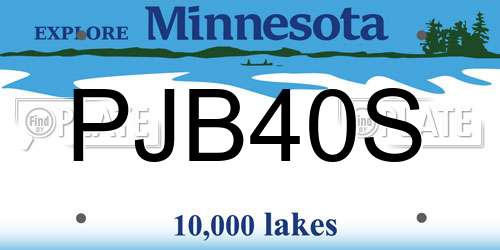 PJB40S Minnesota License Plate