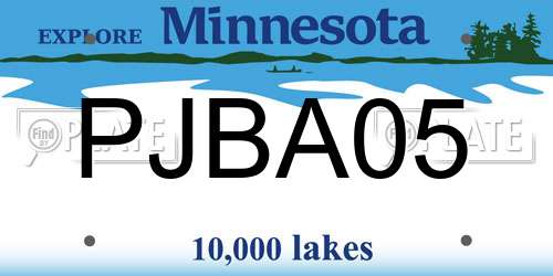 PJBA05 Minnesota License Plate