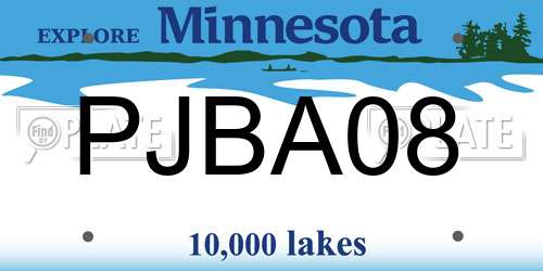 PJBA08 Minnesota License Plate
