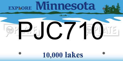 PJC710 Minnesota License Plate