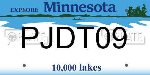 PJDT09 Minnesota License Plate