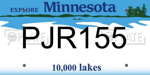 PJR155 Minnesota License Plate