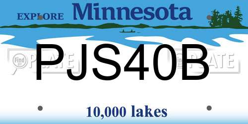 PJS40B Minnesota License Plate