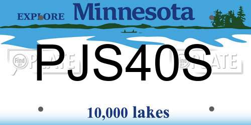 PJS40S Minnesota License Plate