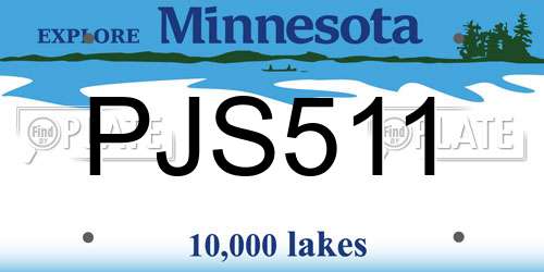 PJS511 Minnesota License Plate