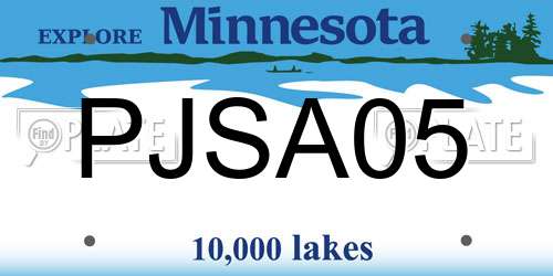 PJSA05 Minnesota License Plate