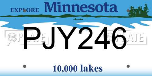 PJY246 Minnesota License Plate