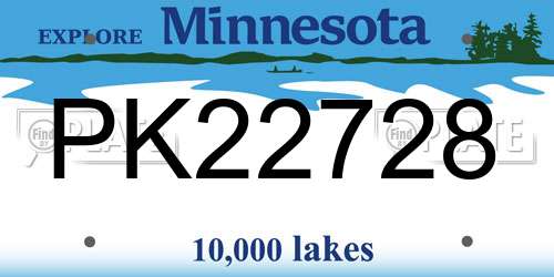 PK22728 Minnesota License Plate