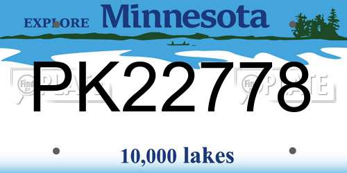 PK22778 Minnesota License Plate