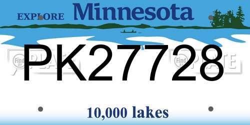 PK27728 Minnesota License Plate
