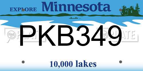 PKB349 Minnesota License Plate