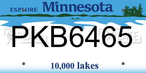 PKB6465 Minnesota License Plate