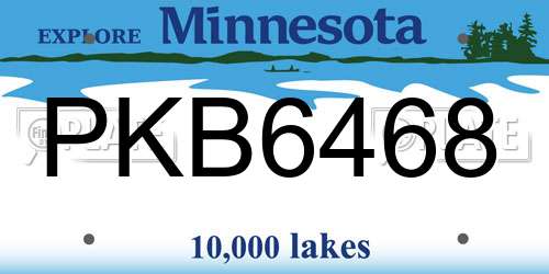 PKB6468 Minnesota License Plate