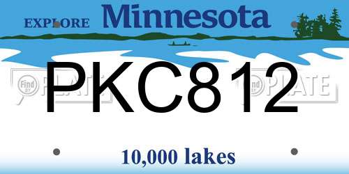 PKC812 Minnesota License Plate