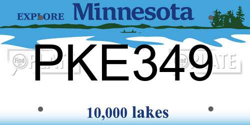 PKE349 Minnesota License Plate