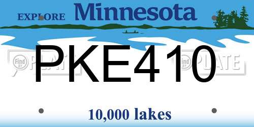 PKE410 Minnesota License Plate