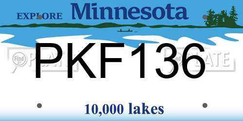 PKF136 Minnesota License Plate