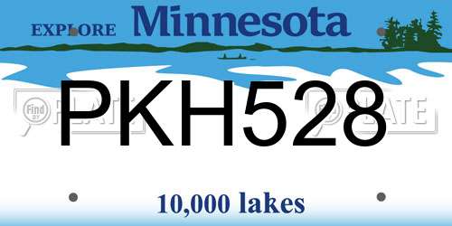 PKH528 Minnesota License Plate