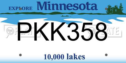 PKK358 Minnesota License Plate