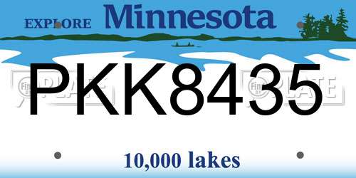 PKK8435 Minnesota License Plate