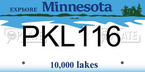 PKL116 Minnesota License Plate