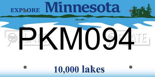 PKM094 Minnesota License Plate