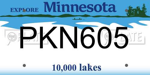 PKN605 Minnesota License Plate
