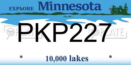PKP227 Minnesota License Plate