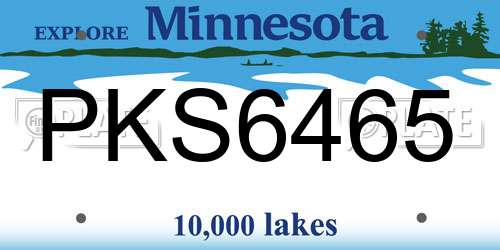 PKS6465 Minnesota License Plate