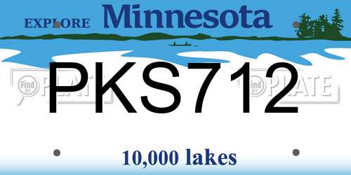 PKS712 Minnesota License Plate