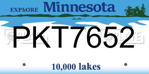 PKT7652 Minnesota License Plate