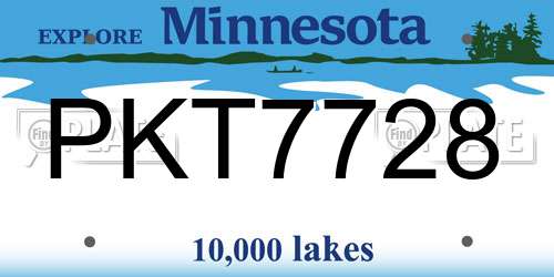 PKT7728 Minnesota License Plate