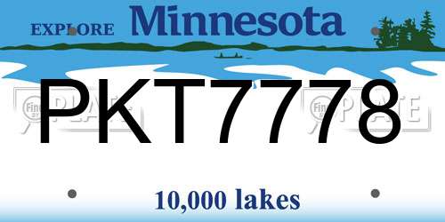 PKT7778 Minnesota License Plate
