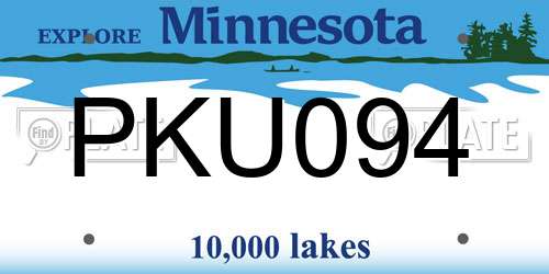 PKU094 Minnesota License Plate