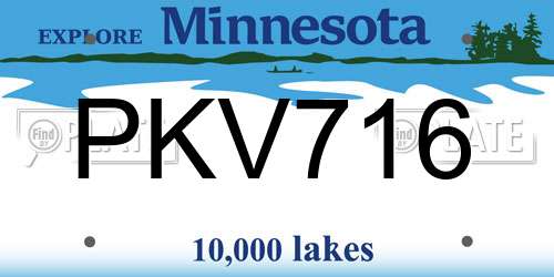 PKV716 Minnesota License Plate