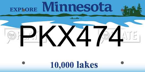 PKX474 Minnesota License Plate