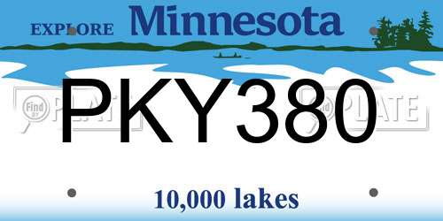 PKY380 Minnesota License Plate