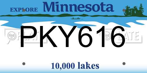 PKY616 Minnesota License Plate
