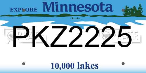 PKZ2225 Minnesota License Plate