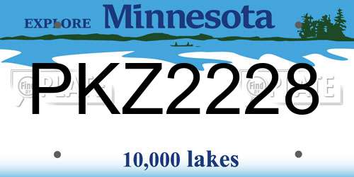 PKZ2228 Minnesota License Plate