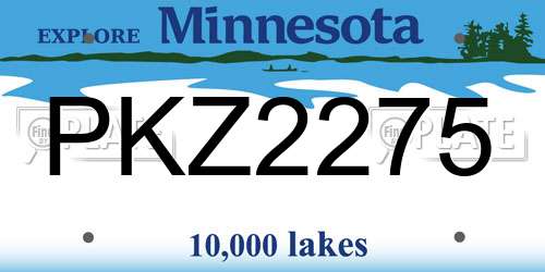 PKZ2275 Minnesota License Plate