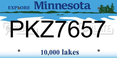 PKZ7657 Minnesota License Plate
