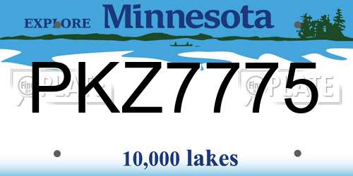 PKZ7775 Minnesota License Plate