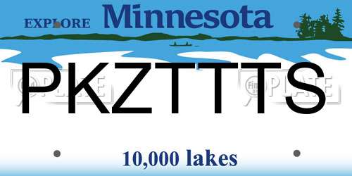 PKZTTTS Minnesota License Plate