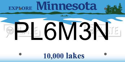 PL6M3N Minnesota License Plate